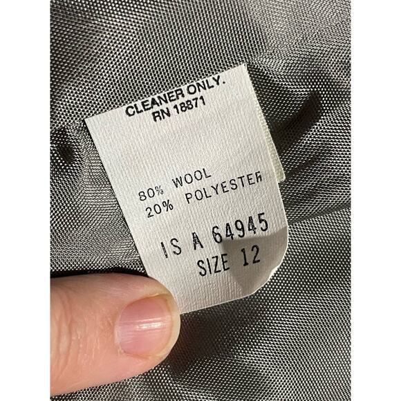 VTG JH Collectibles Blazer Jacket Wool Double Breasted Academia Women Sz 12 Gray - Picture 8 of 10